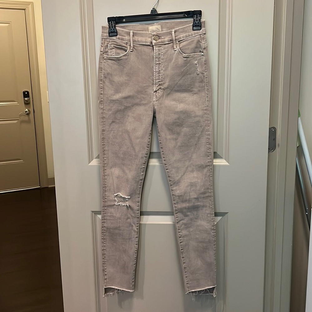 MOTHER Stunner Zip Ankle Step Fray Jeans